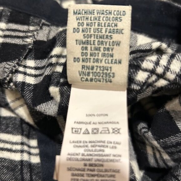 Size Small Petite L.L. Bean Scotch Plaid Flannel Shirt Relaxed Fit Hoodie - Picture 4 of 4